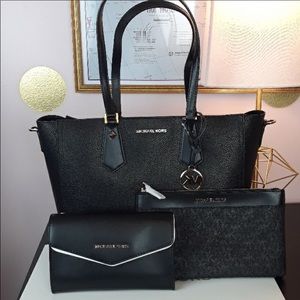 Michael Kors Black Pebble 3 in 1 Tote/Crossbody